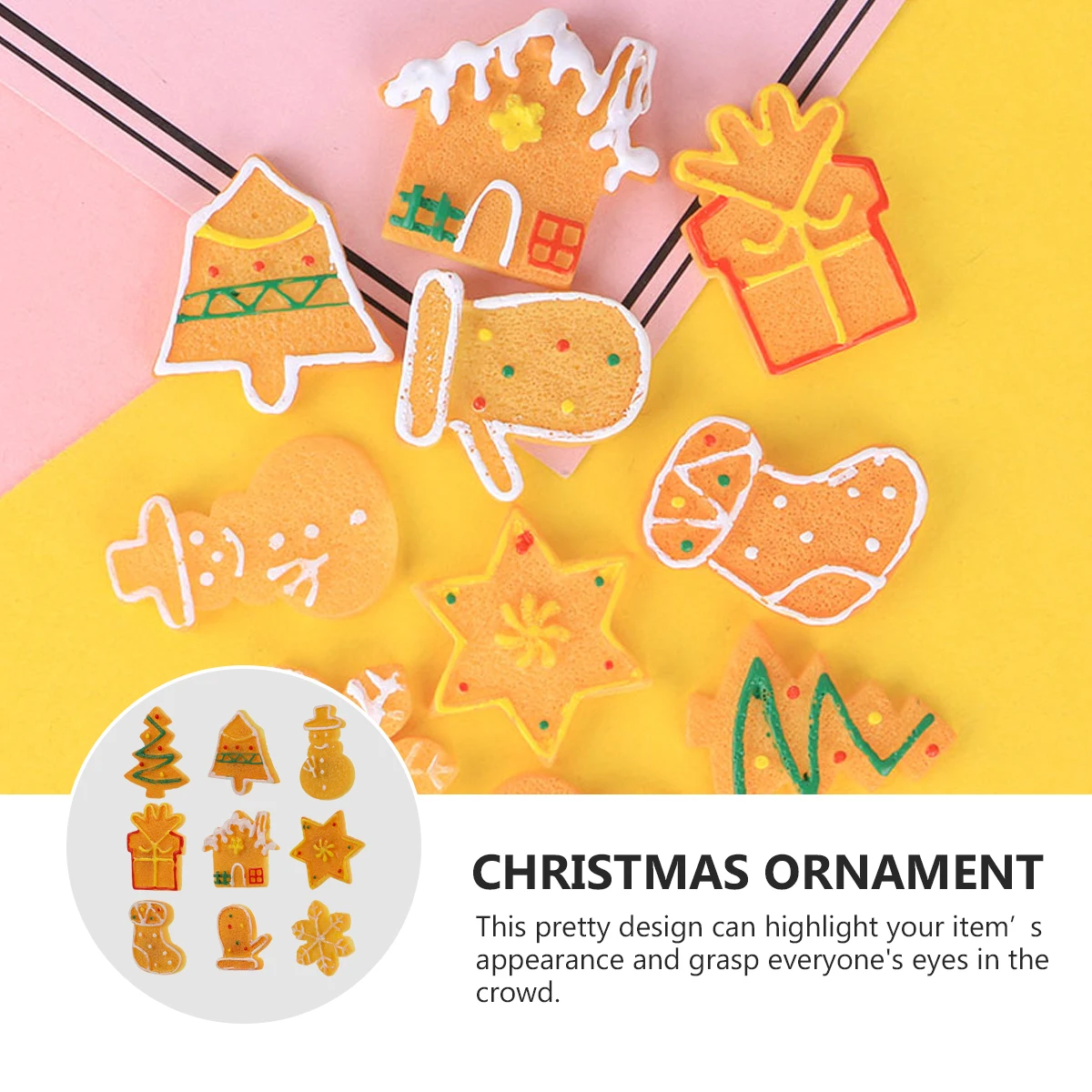 

18 PCS Resin Keychain Accessories Christmas Decoration Pendant Jewelry Making Pendants Flatback Charms