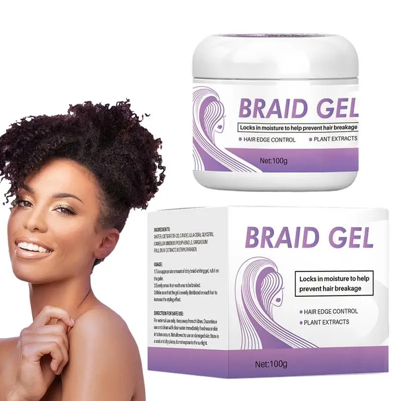 

Braid Gel Plant Extracts Hair Styling Gels 100g Braiding Gel Extreme Hold Styler Fixer Neat Braid Gel For Locs Twists And Braids