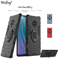 For Vivo NEX 3 Case Shockproof Armor Metal Finger Ring Holder Hard PC Phone Case For Vivo NEX 3 Protective Cover For Vivo NEX 3