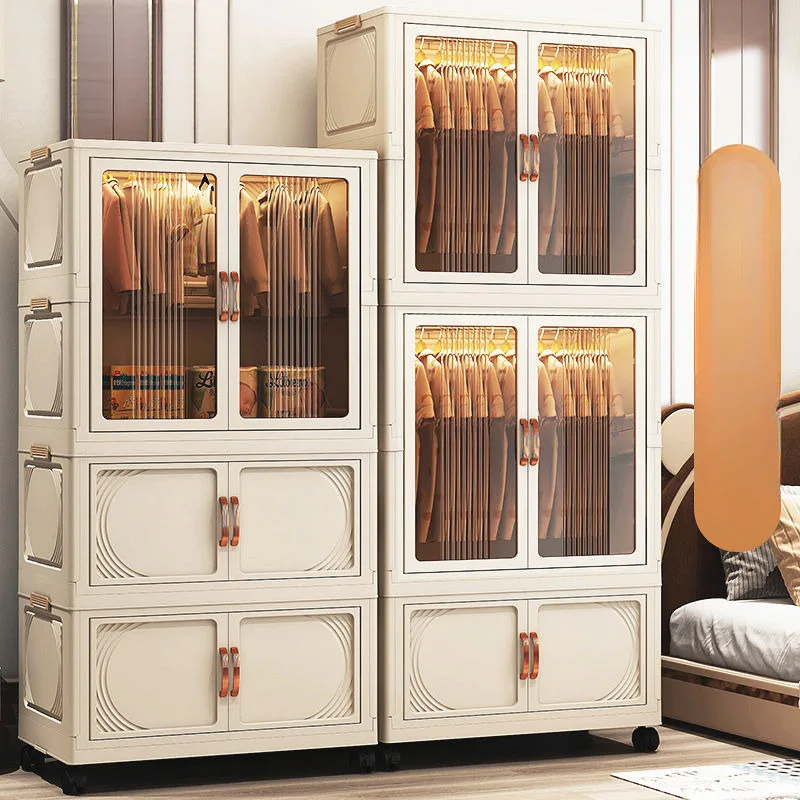 

Двухдверный органайзер для детской одежды, детский шкаф, пластиковый домашний складной шкаф для хранения