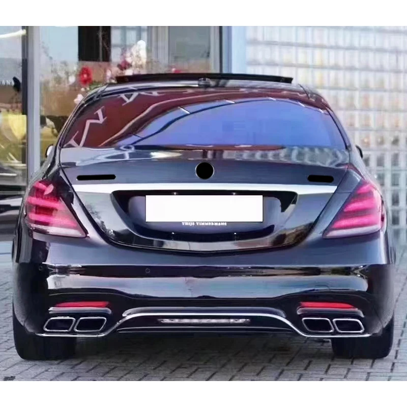 ترقية W221 2006-2013 إلى W222 S63 إصدار المصد الأمامي والمصد الخلفي طقم الجسم مناسب للفئة M-bz S