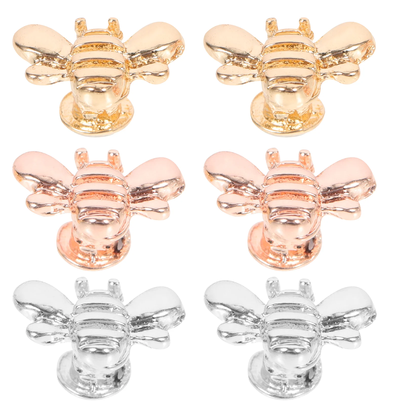 

6 Pcs Watch Strap Decorative Ring Band Decoration Bee Shape Charm Watchband Stud Decors Nail Charms