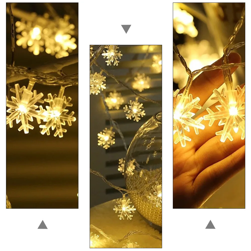 1Pcs Snowflake Lamp String LED Warm Light String Light Christmas Decoration Party Lighting Christmas Tree Ornament