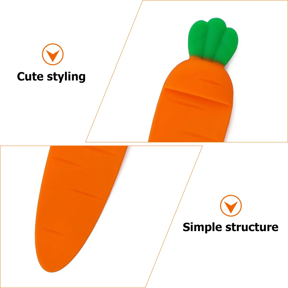 

Silicone Carrot Bookmark Creative Cartoon Design for Students Writers Readers Soft Nonfade Stationery Carrot Bookmark