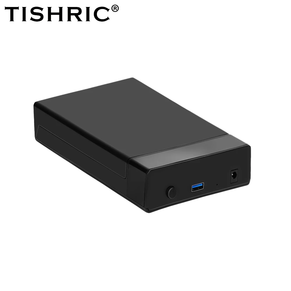 TISHRIC 3.5 Inch HDD Case SATA to USB 3.0 Adapter External Hard Drive Enclosure with 12V/2A Power Adapter Support UASP Tool free