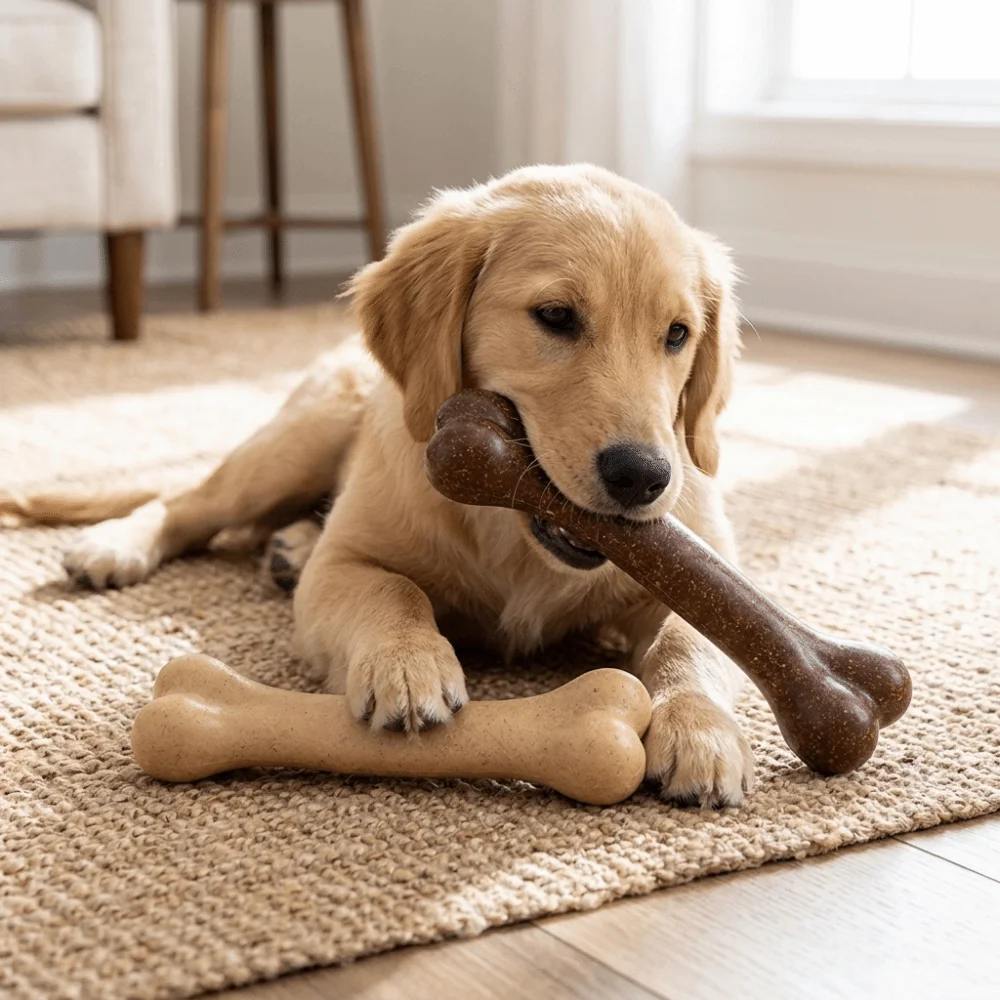 Bone Shaped Bone Chew Toy Beef - Teeth Cleaning Dog Chew Bone 评论和价格