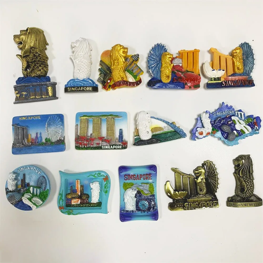 

National Tourist souvenir Singapore Fishtail Lion Park Magnetic Refrigerator Decoration Sticker Home Decoration Accessories