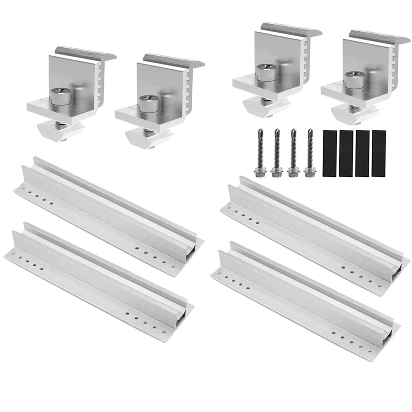 Rails Solar Panel Bracket 30-35MM Aluminum Alloy Electrical Supplies End/Middle Clamps Home Improvement Module