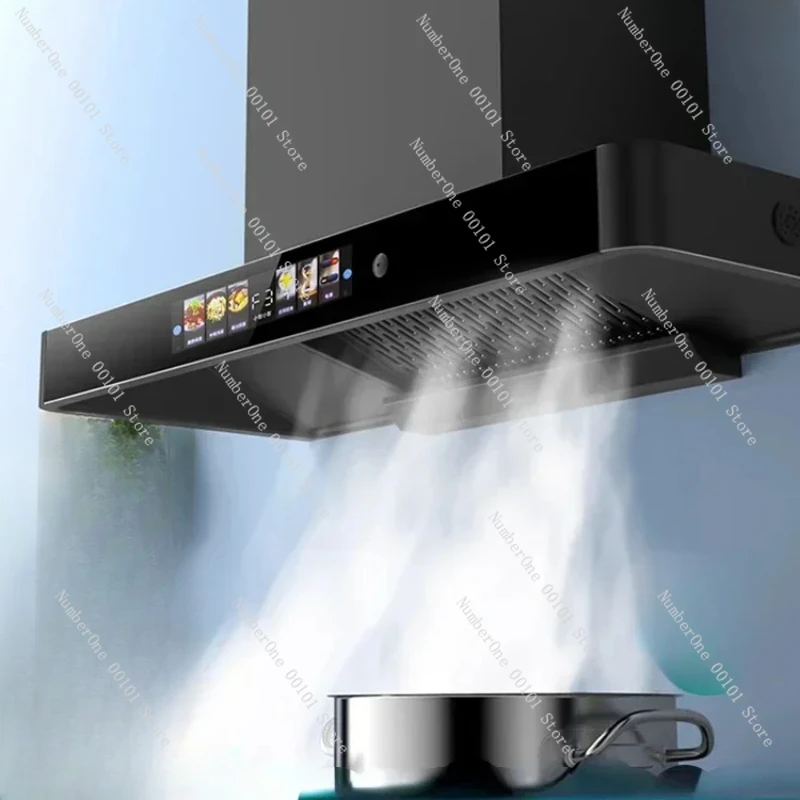 Haotaitai T-type home kitchen top suction range hood self-cleaning European-style high suction range hood 220V