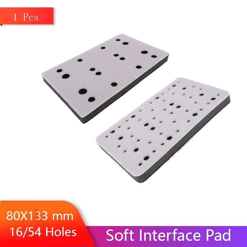 1 Stück 80 x 133 mm Weiches Zwischenpad 16/54 Löcher Klett-Schleifscheiben-Puffer-Schwamm Zwischenkissen für Trägerplatte