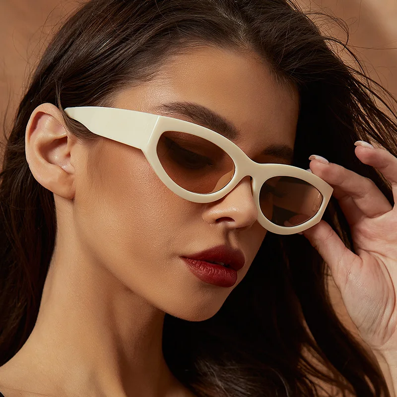 Mode Sonnenbrillen Frau Vintage Cat Eye Luxus Design Sonnenbrille Marke Shades Weibliche Nette Candy Farbe Brillen – Detail 2