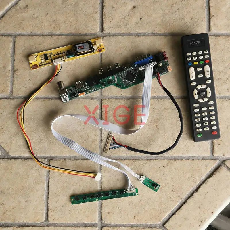 

Screen Drive Controller Board Fit M156XW01 M156B1 TMS156WX1 HT156WX1 30Pin LVDS 1366x768 2-CCFL 1366*768 USB+AV+VGA+HDMI Kit DIY