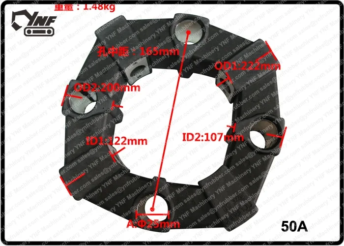 YNF ホット販売掘削機ポンプ部品 CF-A カップリング CF-A-140 サイズ 140 140A 140AS フレキシブルゴムカップリング