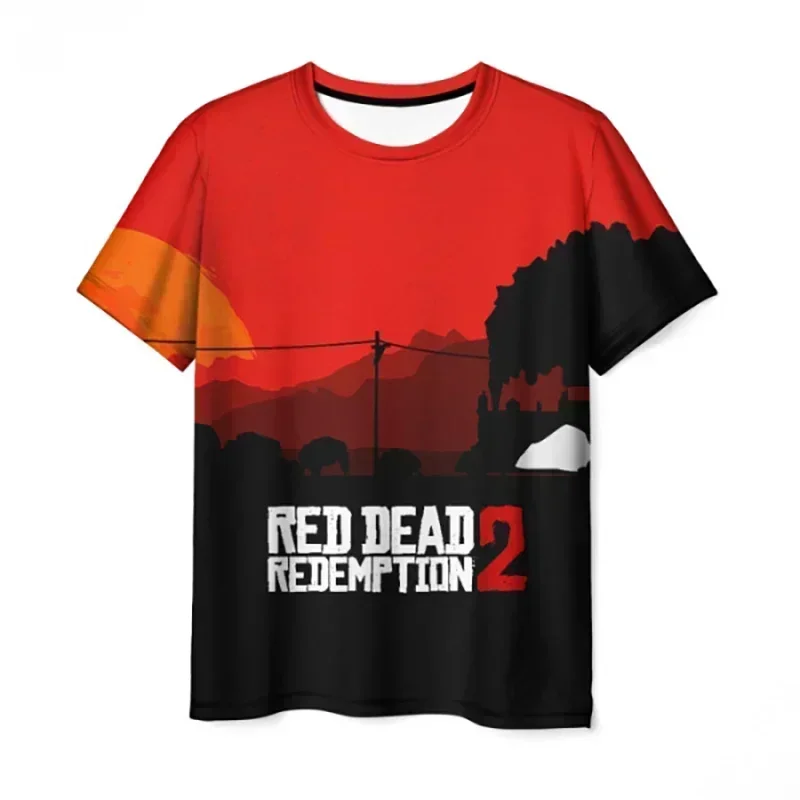 Red Dead Redemption 2 T-Shirts Game 3D Print Streetwear Men Women Fashion Oversized Short Sleeve T Shirt Kids Tees Tops Clothing