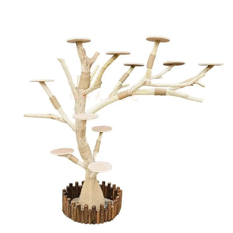 

Cat small apartment large tree door hanging climbing frame tree house material