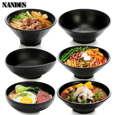 Ramen Melamin Fruktsallad Snabbmat Servis Japansk Stil Frostad Nudelskål 12 best sales skål melamin - №7