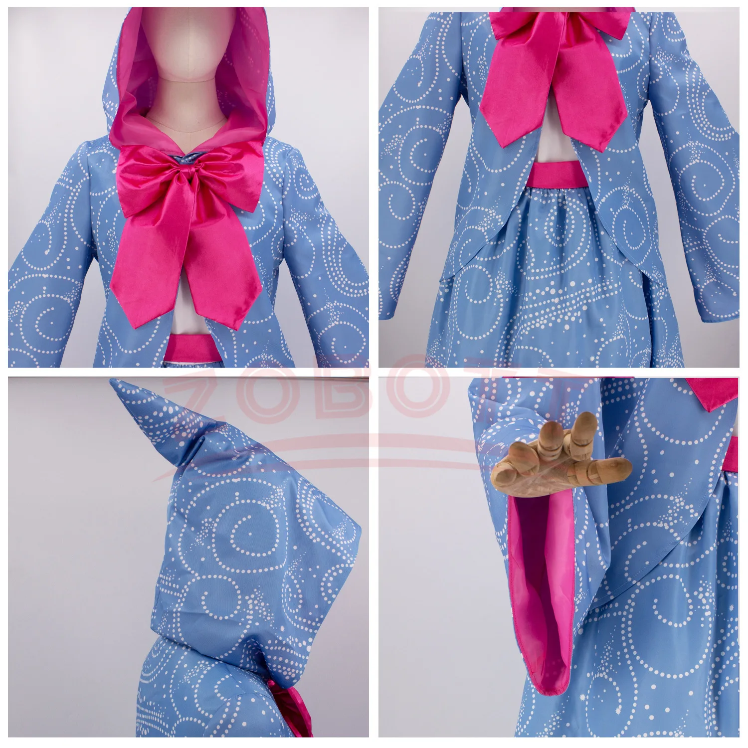

Movie Women's Clothing Qiyuan Fairy Godmother Robe Luxury Hooded Cloak Dress Halloween Cosplay Carnival Party Pattern Costume
