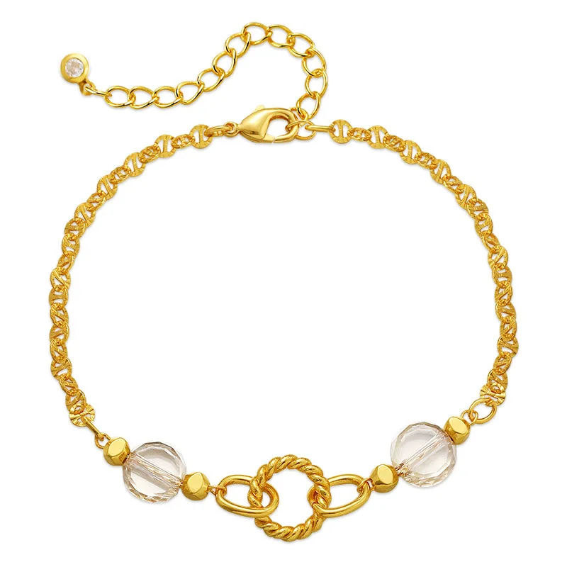 Pulsera minimalista francesa para mujer, brazalete clásico de cristal Retro, diseño personalizado, regalo de joyería, venta al por mayor, 2024