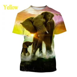 2022 Men and Woman 3D Elephant Print T-shirt Fashion Personality Funny Elephant Pattern Hip-hop Punk T-shirt XS-5XL