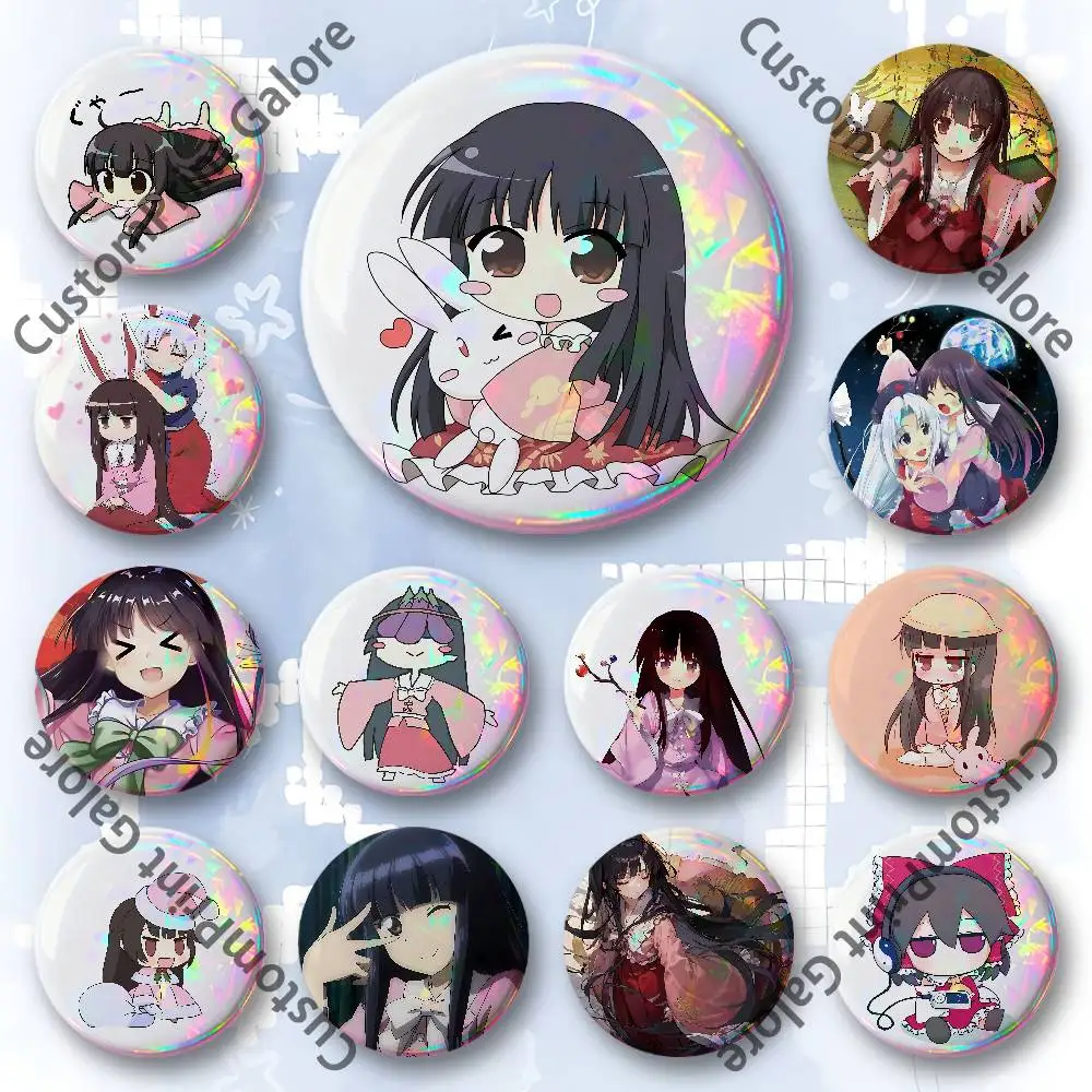 

Kaguya Houraisan Round Custom Badges 75 58 44 32 25 mm Brooch Backpack Hat Enamel Pins Accessories Toys Gifts