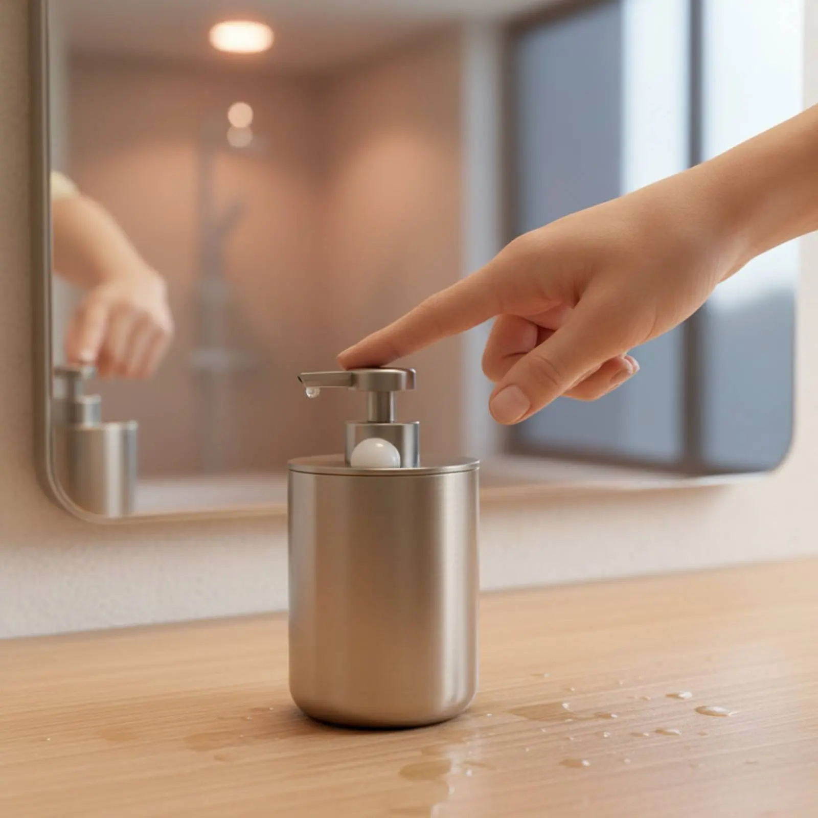 

Stainless Steel Soap Dispenser Refillable Stainless Steel Soap Pump Bathroom Pump Bottle Long-Lasting Home Accessory for Sink