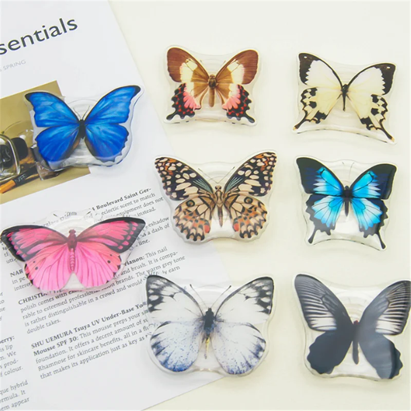 Butterfly Cartoon Expandable Mobile Phone Holder INS Korean Foldable Grip Tok Socket Finger Ring Bracket Accessories