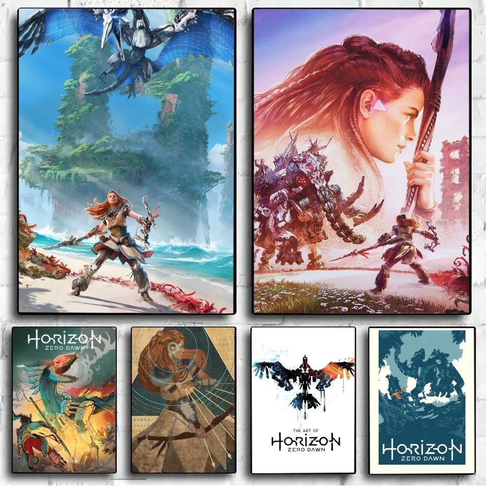 Horizon Zero Dawn Game  Poster No Framed Poster Kraft Club Bar Paper Vintage Poster Wall Art Painting Bedroom Study Stickers