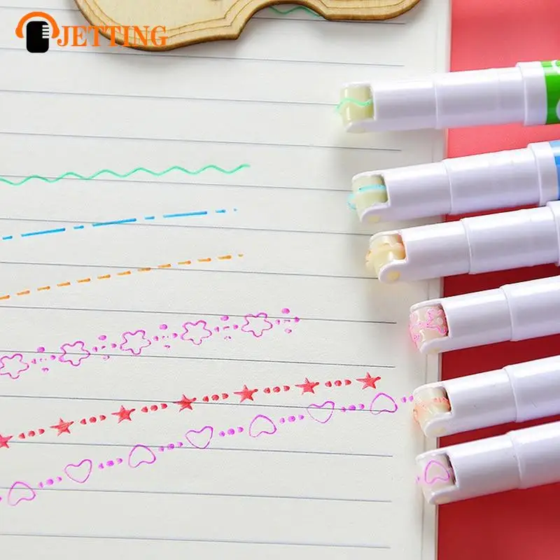 6 Kleuren Curve Lijn Marker Markeerstift Schets Pastel Markers Tekening Decoratie Manga Markers Voor Art Tekening Doodling