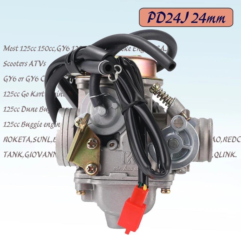 PD24J 24mm Motorcycle Carburetor For Gy6 100cc 125cc 150cc 200cc Engine motorcycle ATV Go Kart Moped Scooter Dirrt Bike 4 Stroke