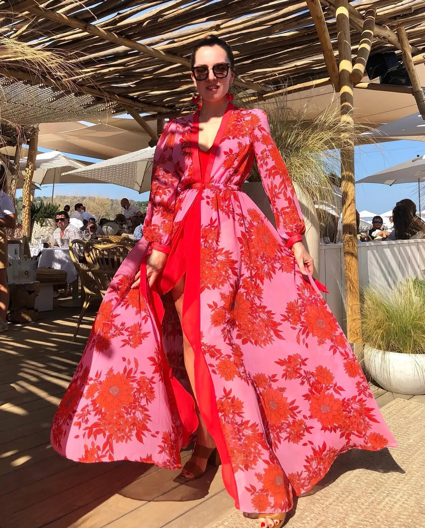 

Print Bikini Beach Cover Up Floral Hot Swimsuits 2025 Pareo Women's Beach Playa DressTunics for Beach Long Kaftan Cover up