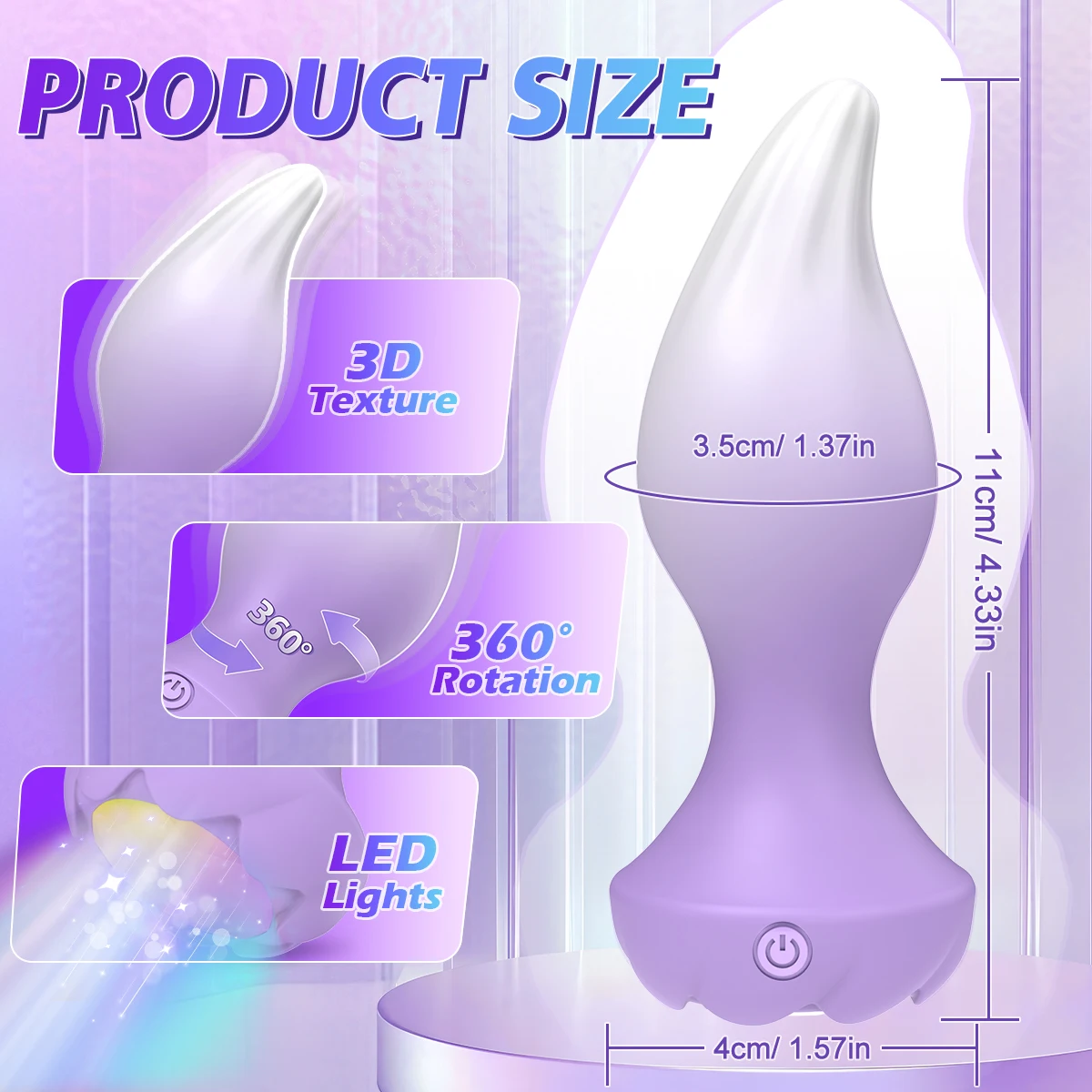 360 °   دوران المكونات الشرج هزاز بعقب المكونات للرجال النساء مثلي الجنس المكونات الشرج الكبار الجنس لعب LED جهاز تدليك للبروستاتا لعبة الجنس للأزواج