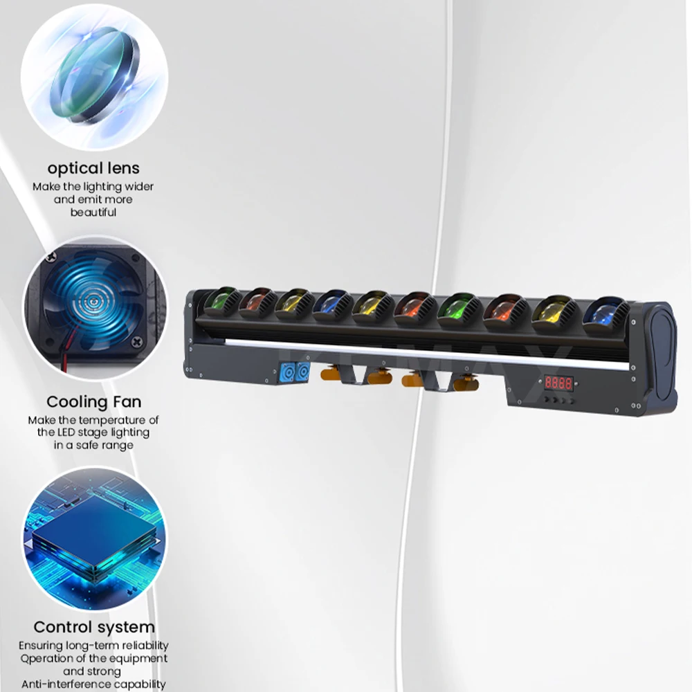 10X40W Wall Washer Light DMX512 LED Beam Moving Head Light Dj Light RGBW Disco Party Stage Effect For Club Home Bar Wedding view 5