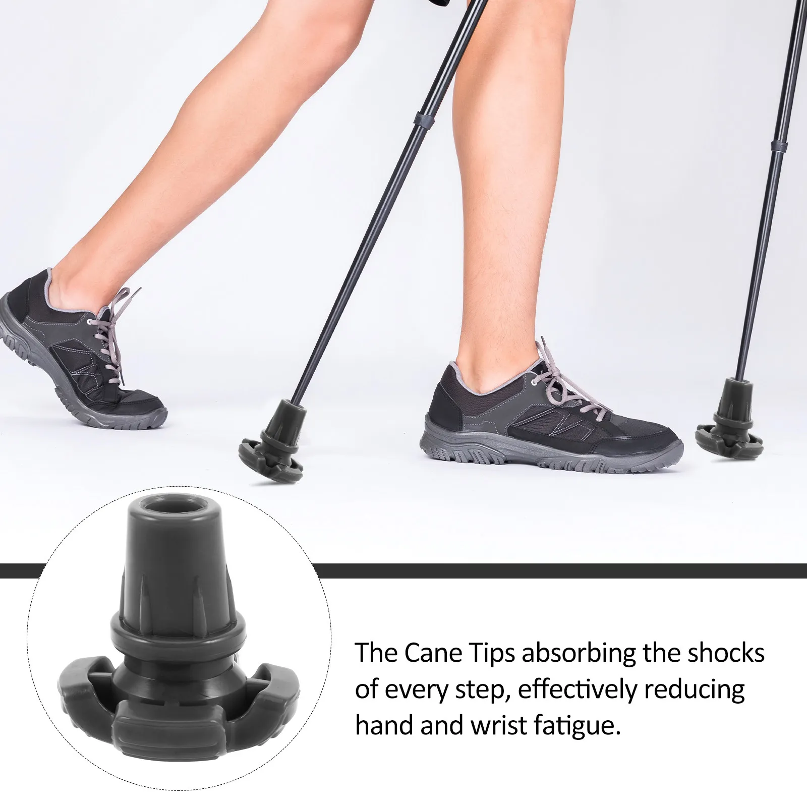 

Rubber Crutch Pads Increased Traction Specially Designed Treads Steady Support Smooth Surfaces Walking Cane Tips