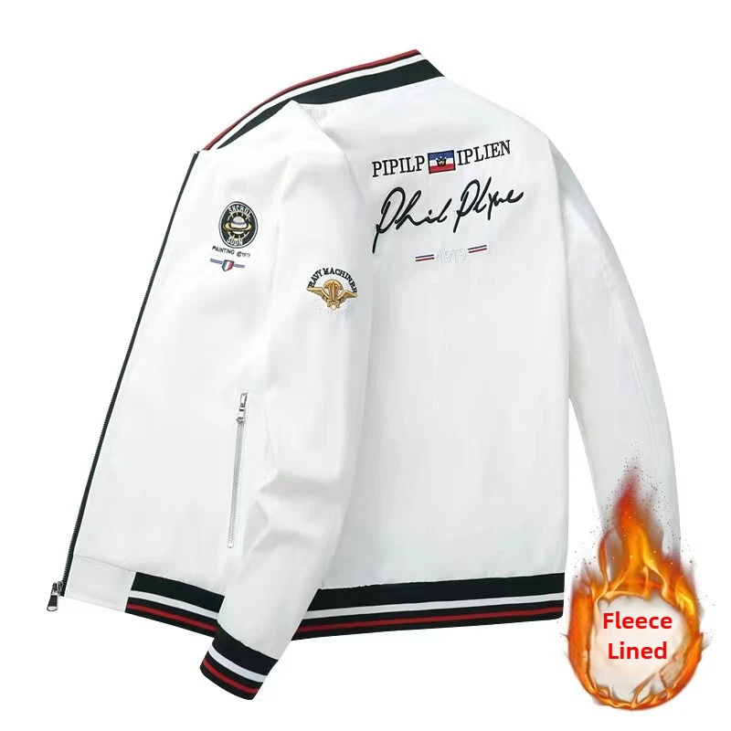 

2025 Winter Men's Bestseller Luxury Bee Embroidery Baseball Jacket with Heavyweight Cotton Fill Artisan Stitching for Big&Tall