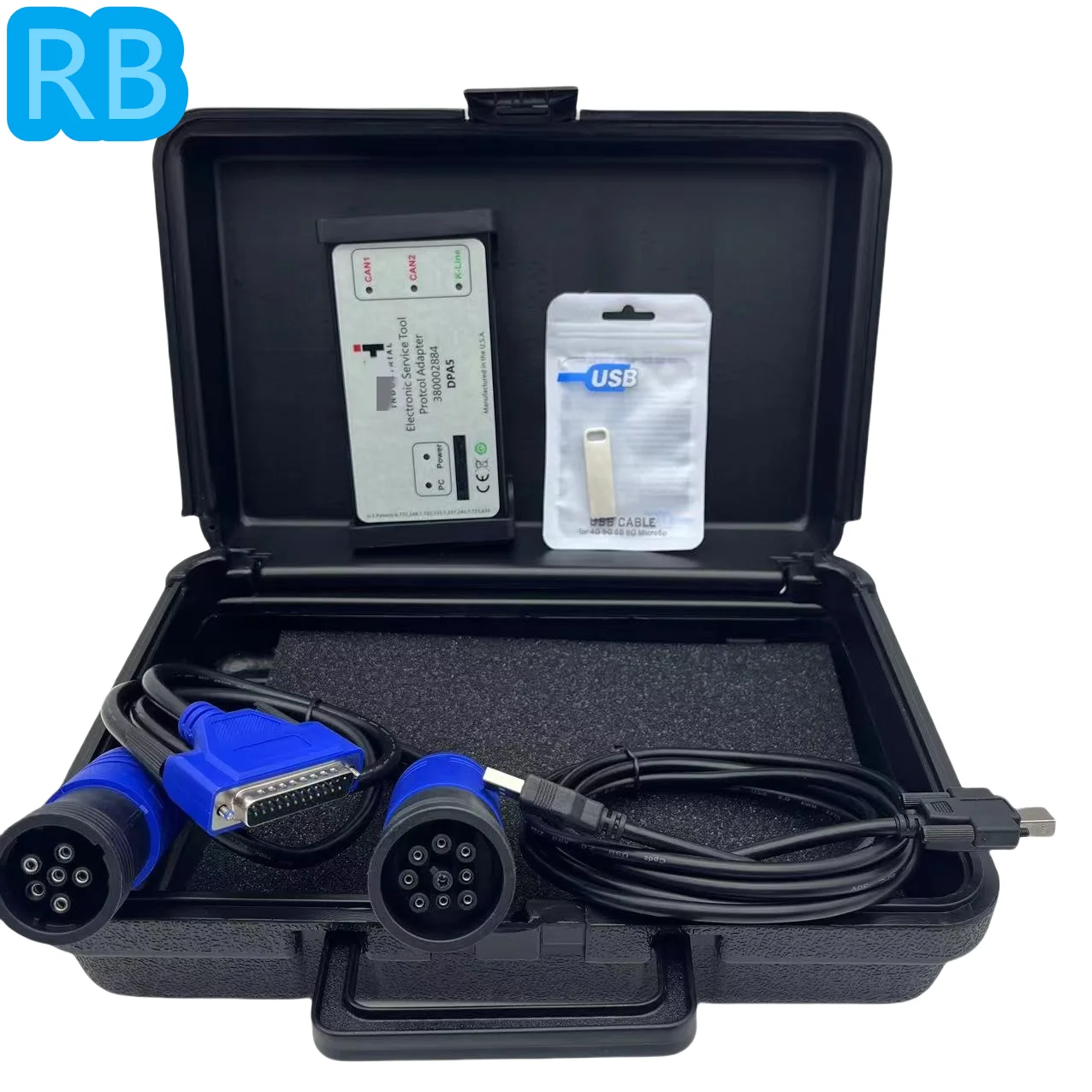 DPA5 Truck Diagnostic Tool USB Bluetooth DPA 5 Dearborn V8.6 V9.8 for New Holland Support J2534 Truck K-LINE Cable EST Engineer