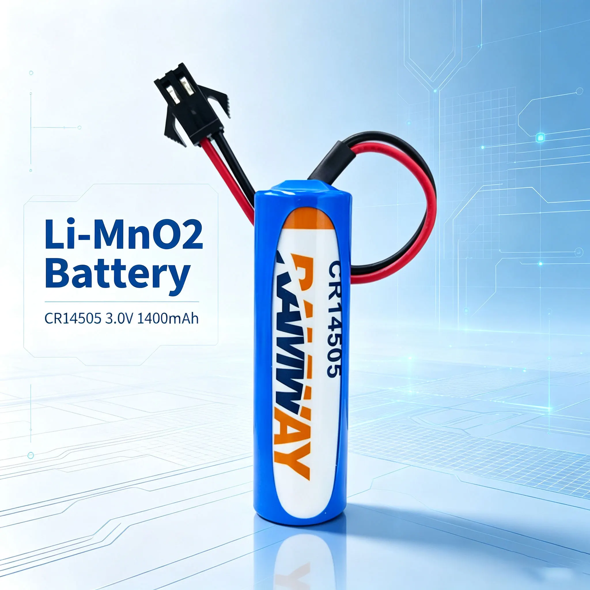 RAMWAY CR14505 3V lithium battery No. 5 is used for smoke detectors, monitors, sound and light alarms, infrared detectors
