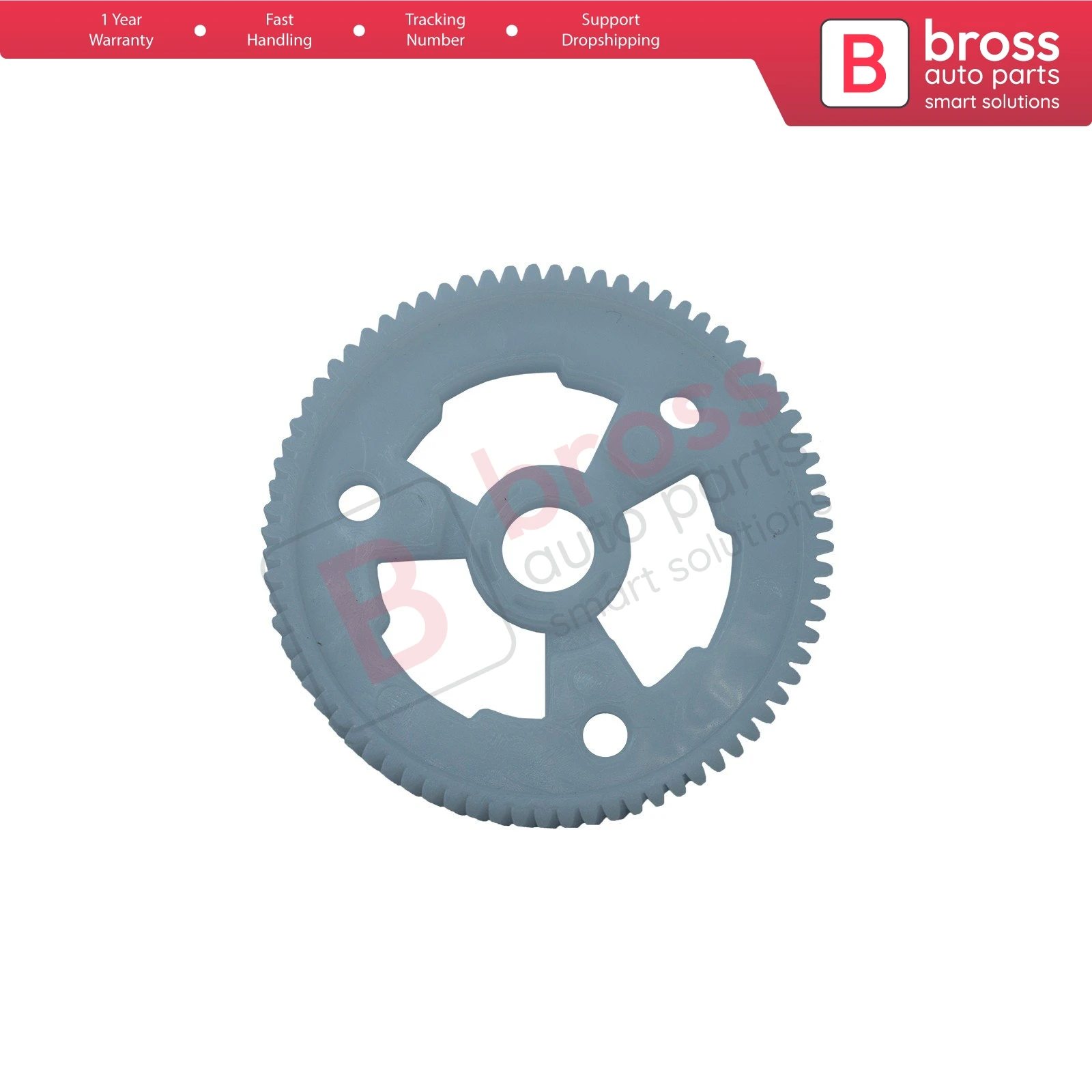 Bross BWR5262 Power Window Regulator Motor Repair Inner Gear for Hyundai Kia Outer Diameter: 63.1 mm, Hole Diameter: 10.3 mm