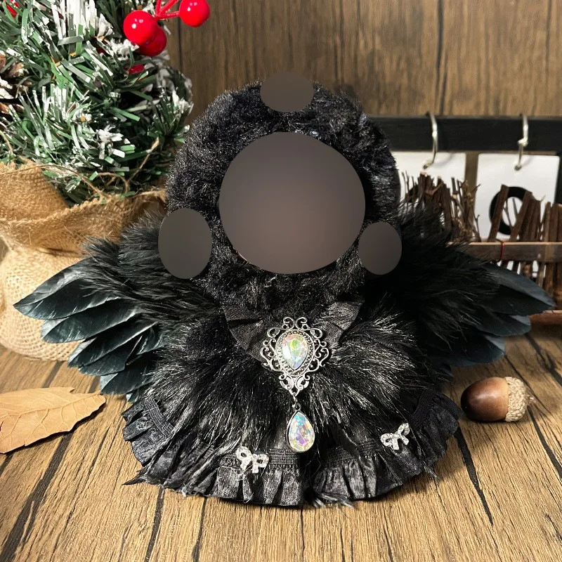 

Fantasy Vintage Garden Doll Clothes Set With Fur Cape & Floral Headwear Luxury Plush Outfit For Plush Dolls Gift For Collectors