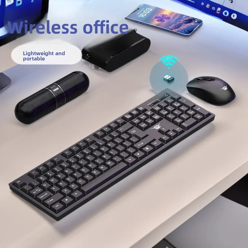 

Беспроводная клавиатура и мышь 2,4 г, легкая клавиатура и мышь, офисная игровая настольная ноутбук