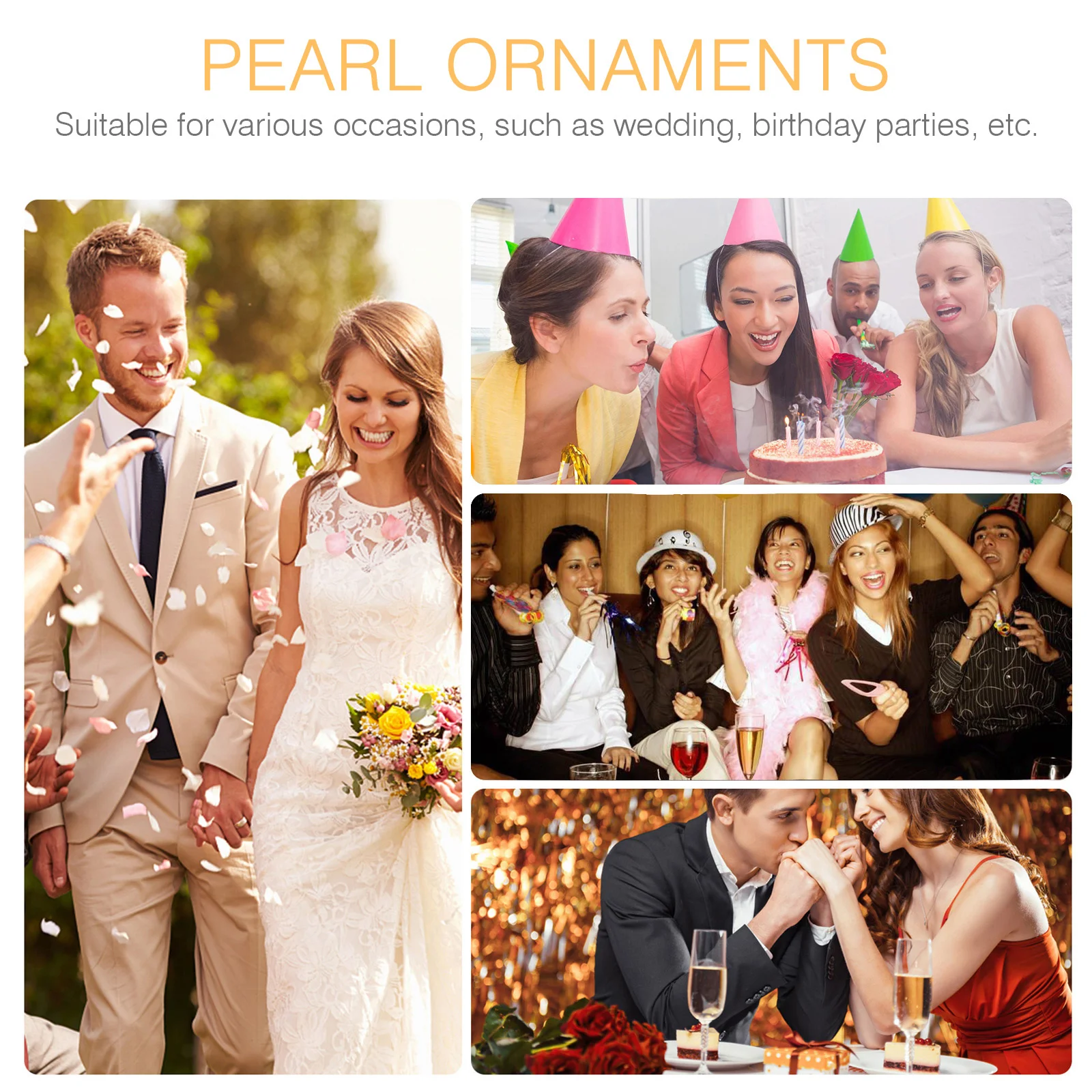 166 قطعة مزهرية من اللؤلؤ الاصطناعي حشو الخرز العائمة فو اللؤلؤ ديكور منزلي للزفاف الجدول مبعثر الطرف الديكور #3