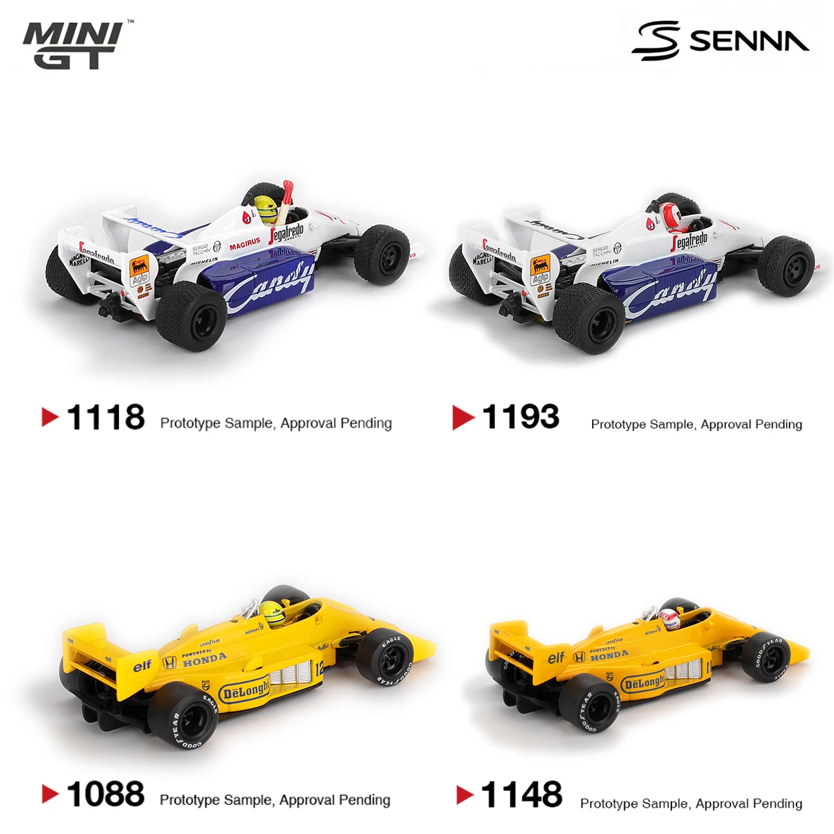 MiniGT 1:64 Ayrton Senna F1 Toleman TG184 #19 MiniGT 1118/1193& Lotus 99T #12 Monaco Winner MiniGT 1088/1148 Diecast Model Car view 5