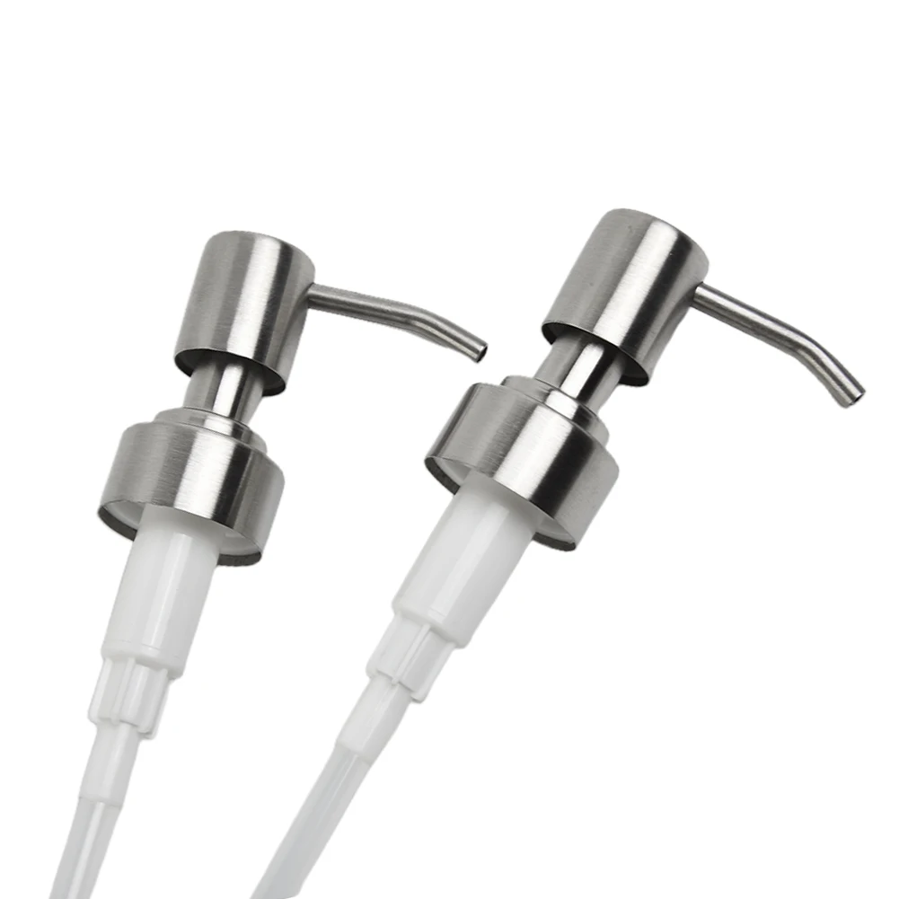 Stainless Steel Pump Head 1/2 Pcs Accessories Bathroom Brushed Dispenser Head Nozzles Kitchen Liquid Replacement