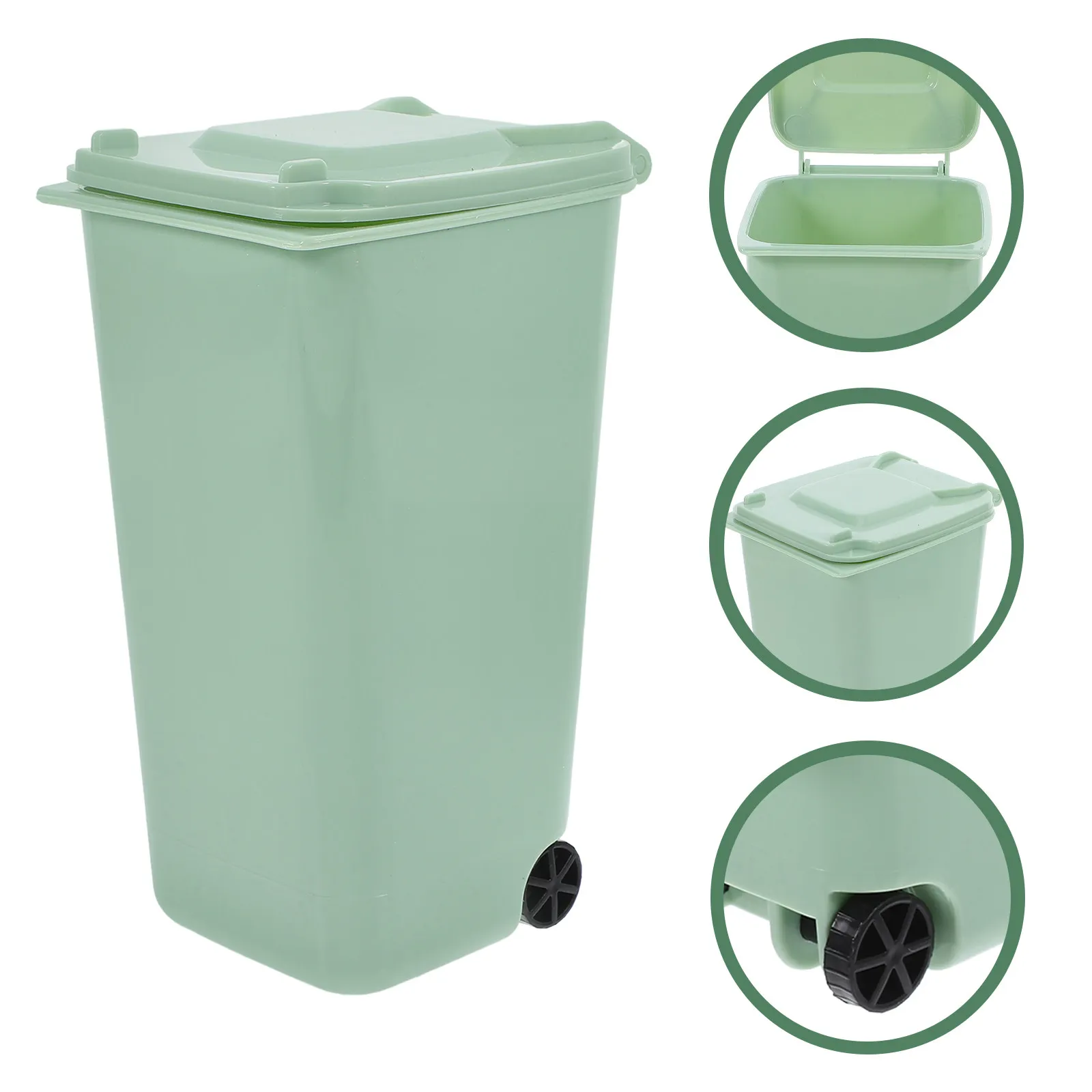 Mini Desk Trash Can Covered Desktop Pen Storage Bucket Multi-Use Small Waste Bin Portable Office Study Room Organizer