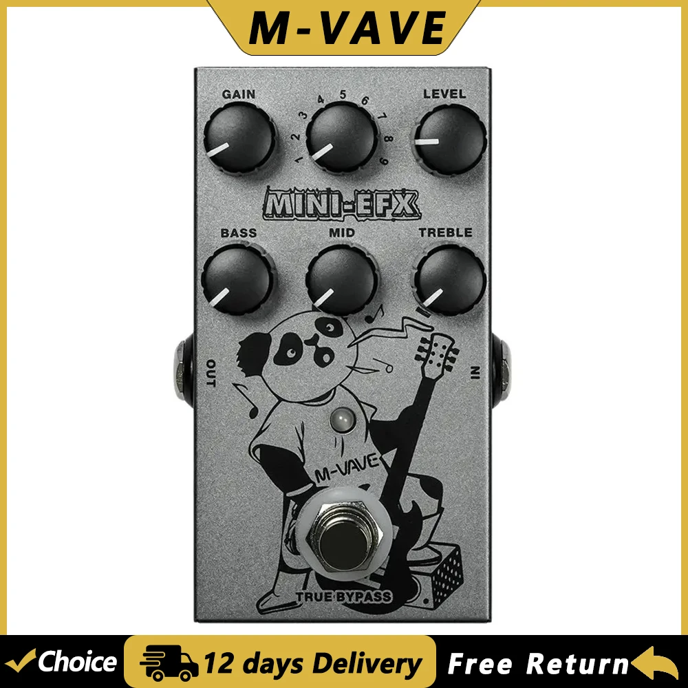 

M-VAVE MINI-EFX педаль эффектов для электрогитары, тяжелая металлическая педаль искажения, 3-полосный эквалайзер, детали для электрогитары, аксессуары