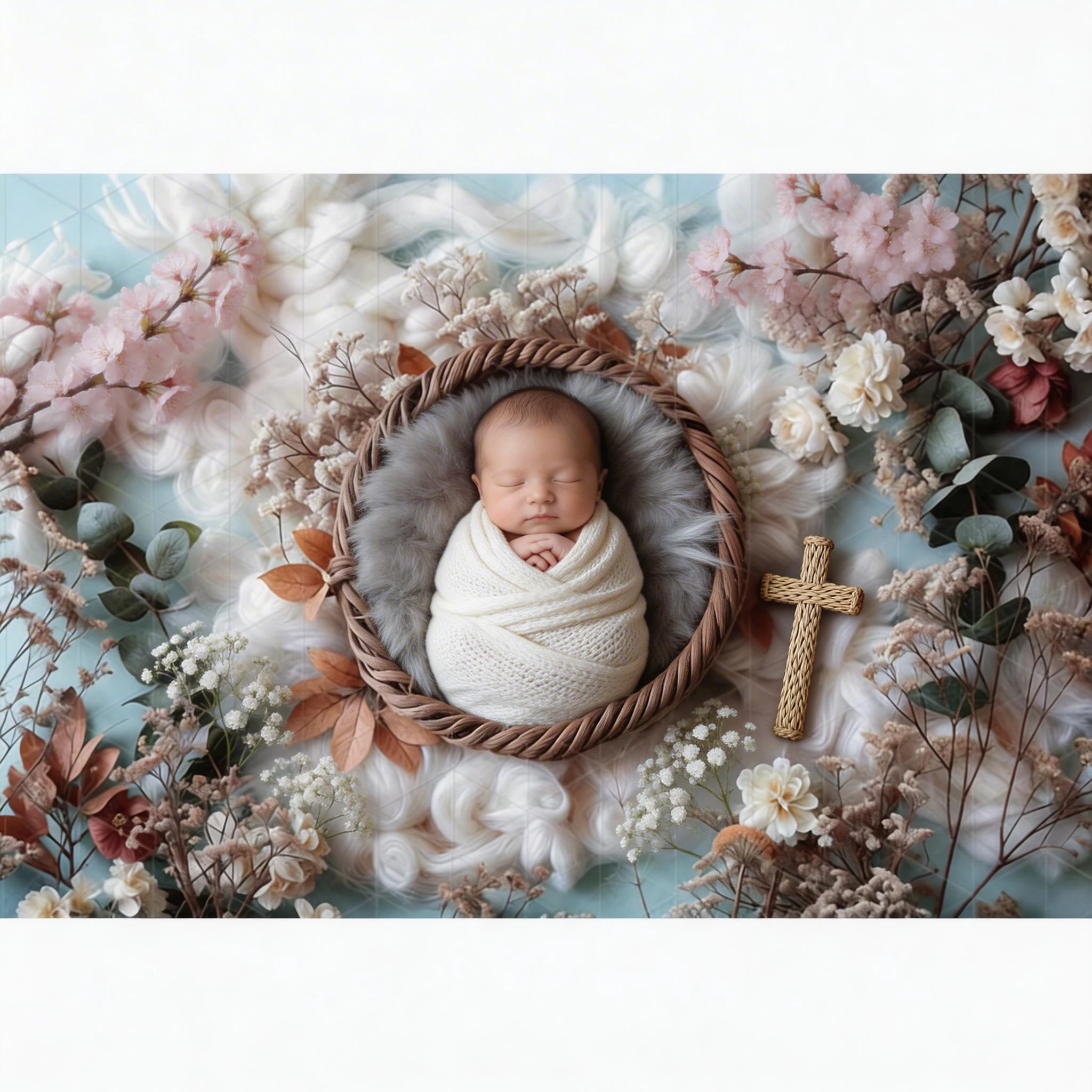 Floral Wreath Baby Photography Backdrop Baby Shower Photography Kids Vintage Fresh Forest Backgrounds