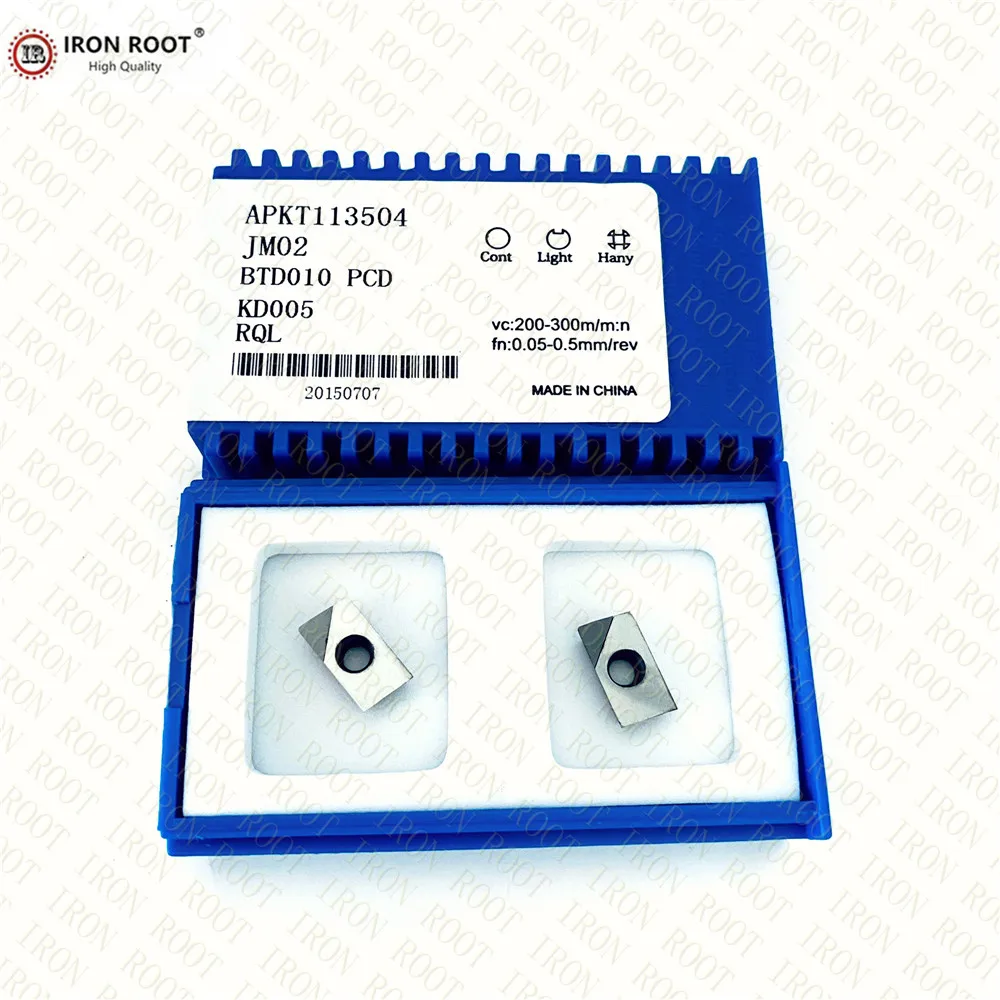 High Hardness PCD Series 2P Inserts APKT113504, CNC Metal Milling Machine Tools Diamond Milling Inserts