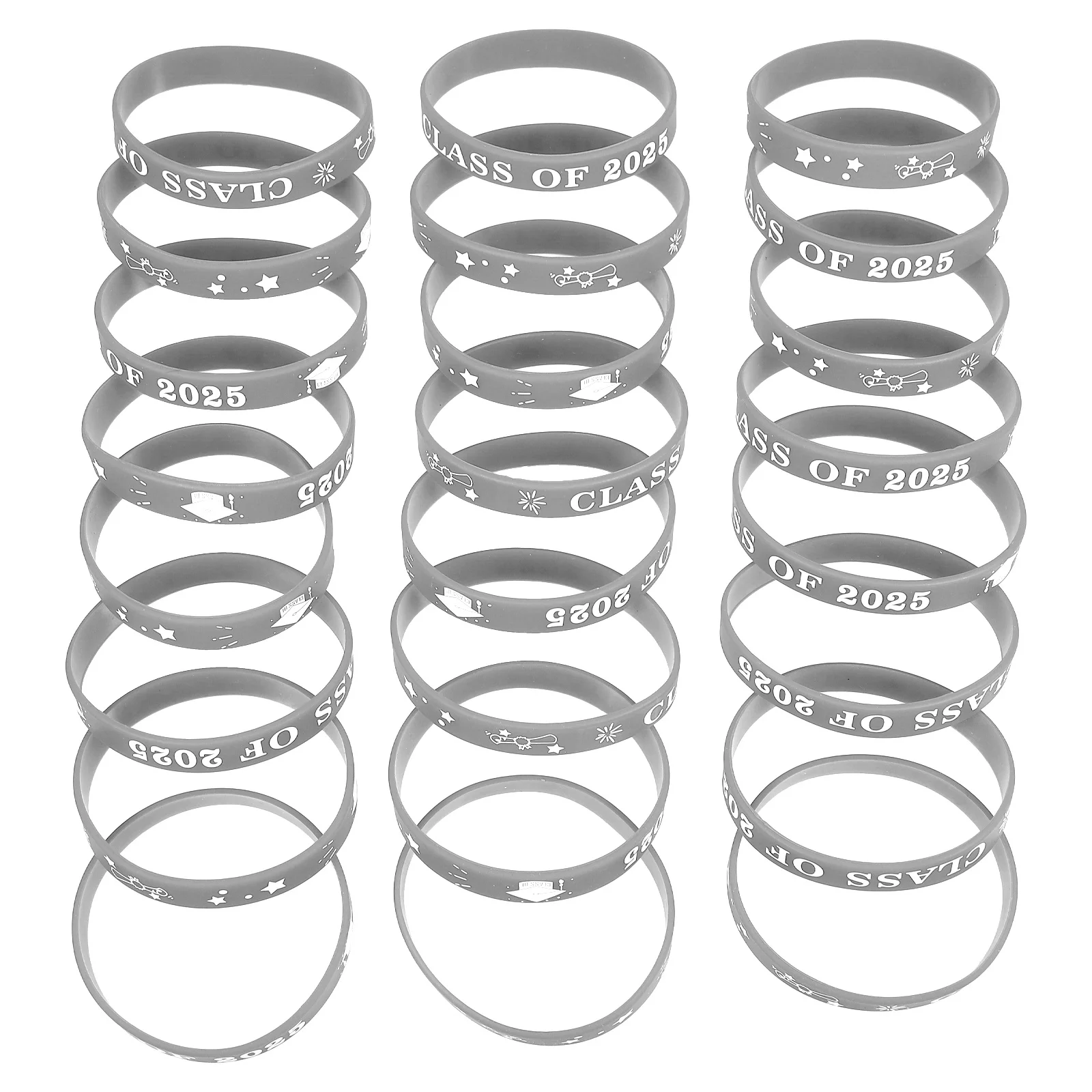 

24Pcs Silicone Graduation Wristbands Class of 2025 Theme Flexible Soft Braces for Graduation Parties Commemorative Event Favors
