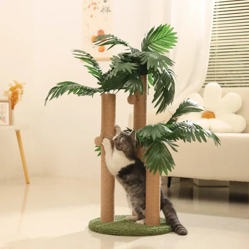 Cat Toy Coconut Tree Cat Scratching Post Cat Climbing Frame Sisal Hemp Scratching Post Vertical Type Durable Chipproof Pet Items