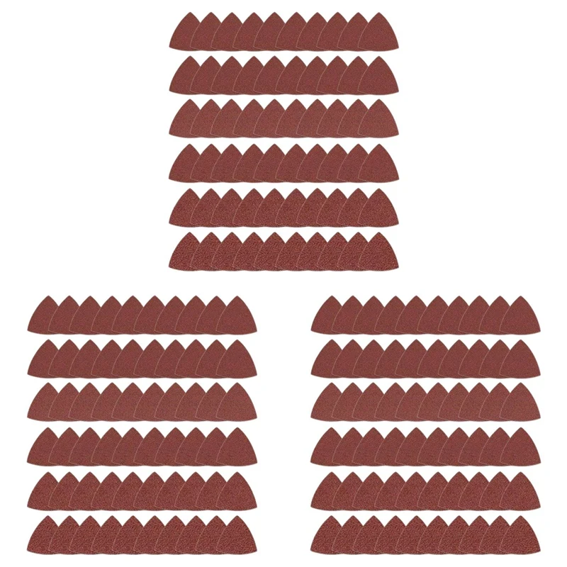LLCS-180Pcs Triangular Hook And Loop Triangle-Sandpaper, Fit 3-1/8 Inch Oscillating Multi Tool Sanding Pad