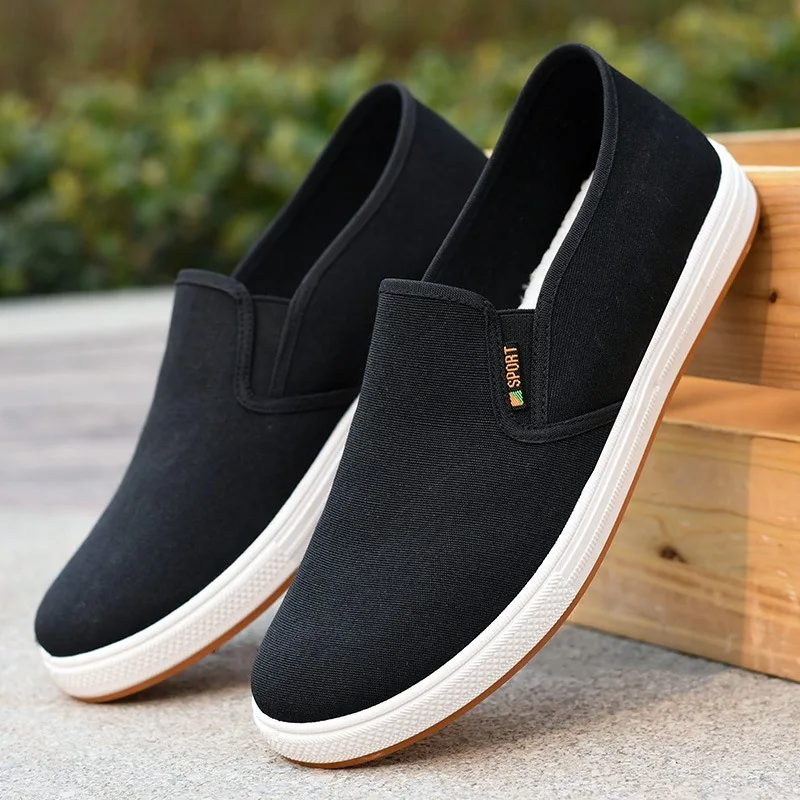 Men Canvas Shoe Casual Sneaker for MenLight Slip-on Vulcanized Comfortable Male Flats Loafers New Black Trainers Zapatos Hombre